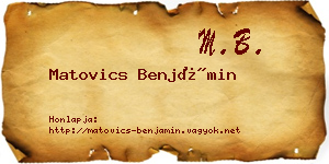 Matovics Benjámin névjegykártya